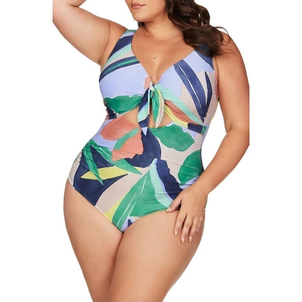 Artenands Lav Cezanna Underwire One-Piece Swimsuit Multi Women's Size 10
